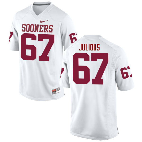 Men Oklahoma Sooners #67 Ashton Julious College Football Jerseys Game-White